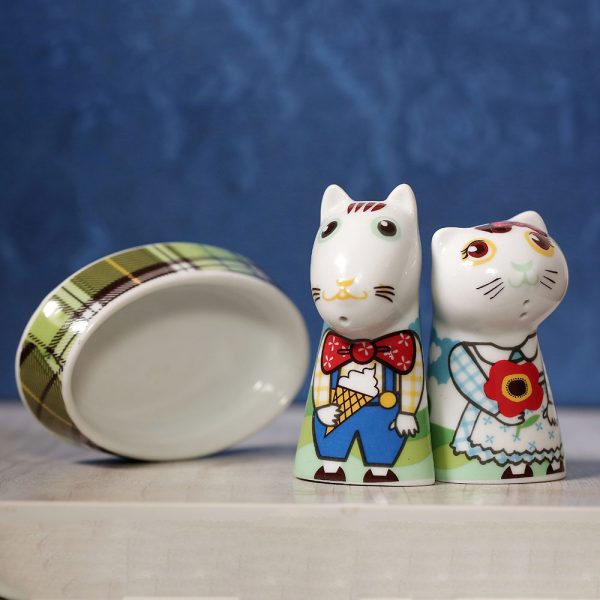 نمکدان تاپ چویس طرح گربه و سگ بسته 2 عددی