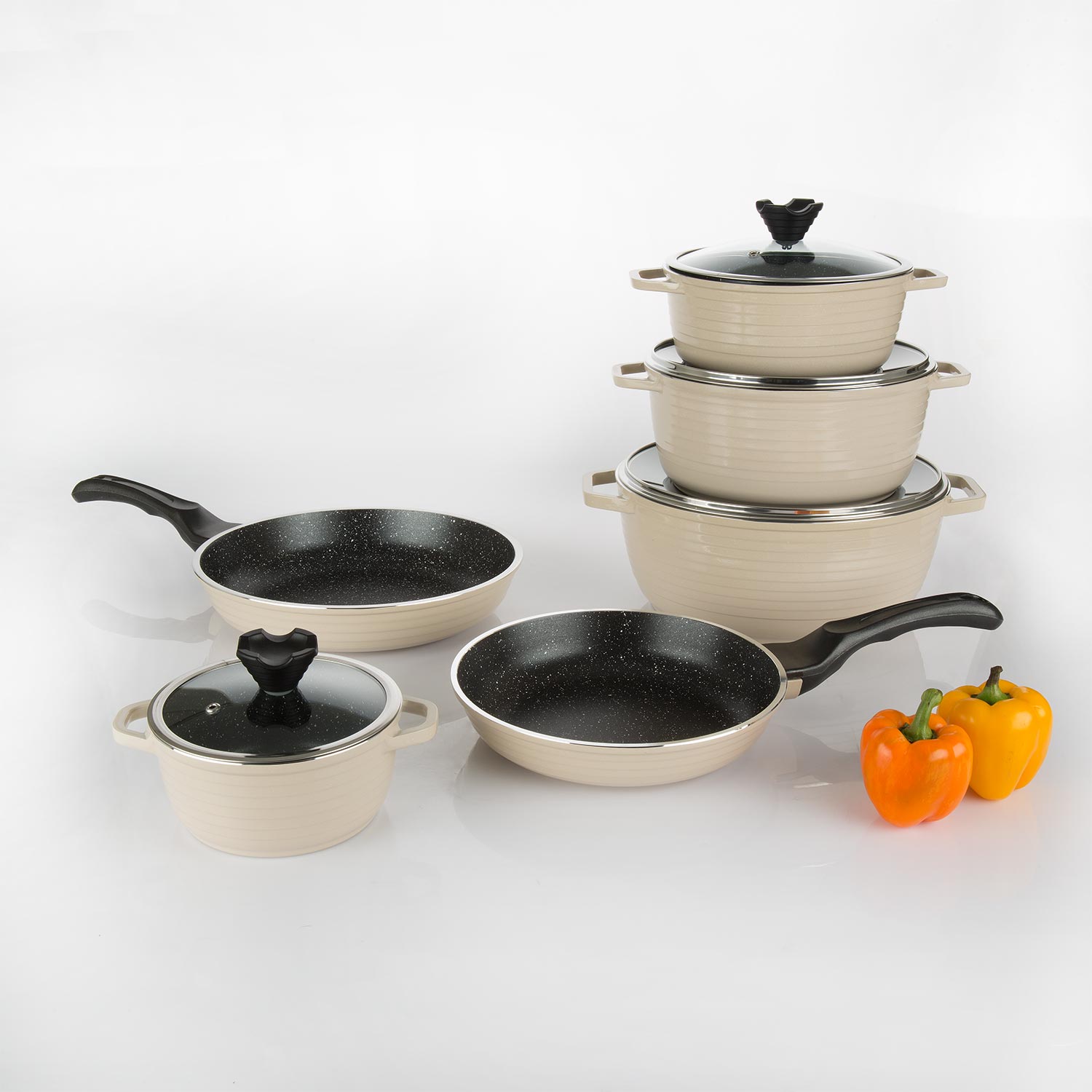 10pcs-classic (12) بهترین قیمت خرید سرویس پخت و پز 10 پارچه عروس مدل کلاسیک خطی