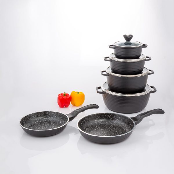 سرویس پخت و پز 10 پارچه عروس مدل کلاسیک خطی کد 46