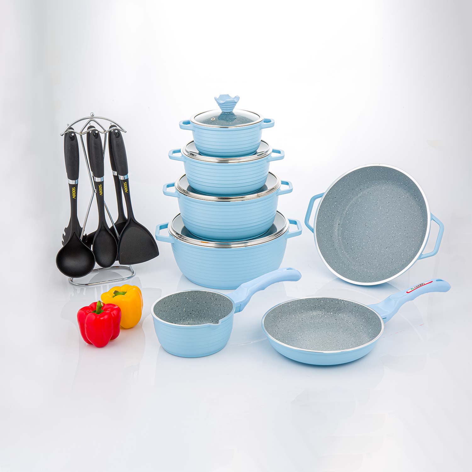 بهترین قیمت خرید سرویس پخت و پز 18 پارچه عروس مدل کلاسیک خطی