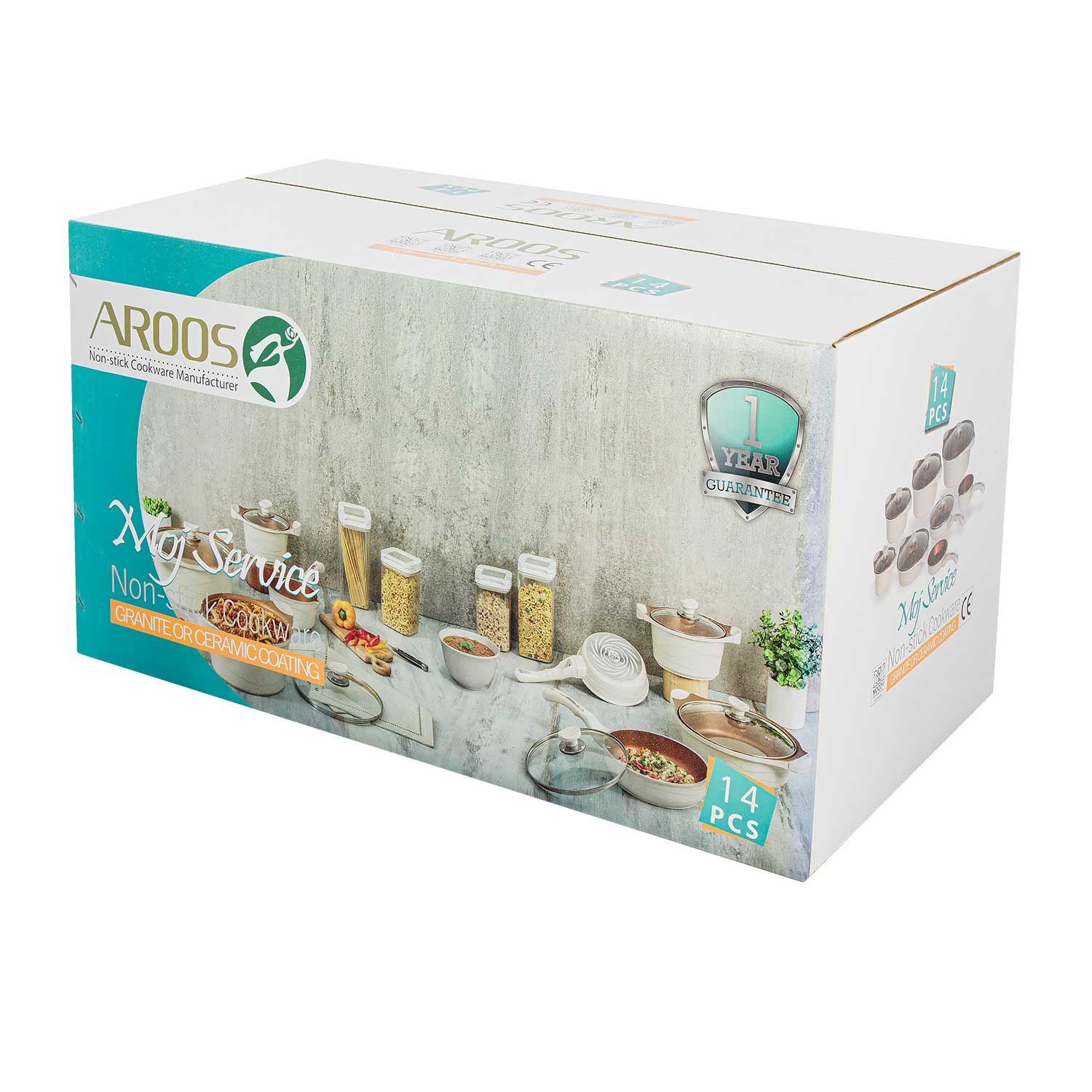 سرویس پخت و پز 14 پارچه عروس مدل موج | قیمت خرید سرویس 14 پارچه موج